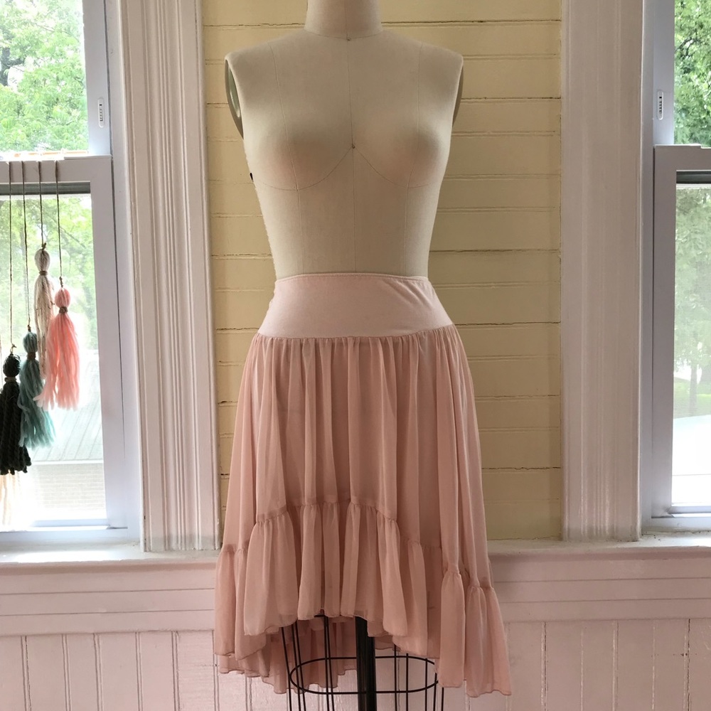Free people blush hi/low skirt